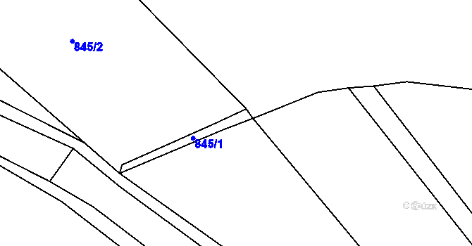 Parcela st. 846/1 v KÚ Zahořany u Litoměřic, Katastrální mapa