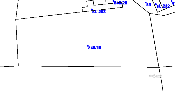 Parcela st. 846/19 v KÚ Zahořany u Litoměřic, Katastrální mapa