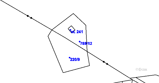 Parcela st. 788/12 v KÚ Zahořany u Litoměřic, Katastrální mapa