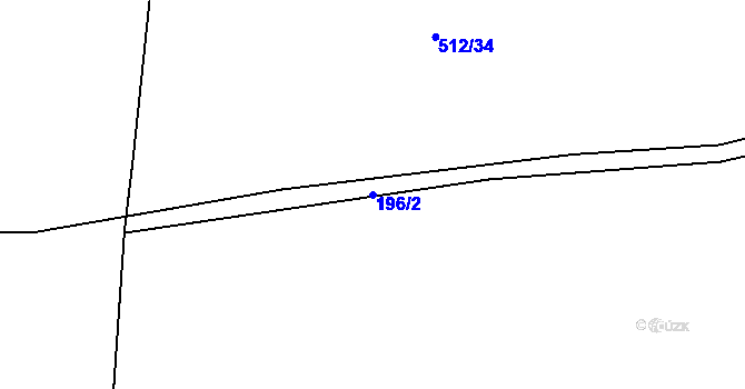 Parcela st. 196/2 v KÚ Zahořany u Litoměřic, Katastrální mapa
