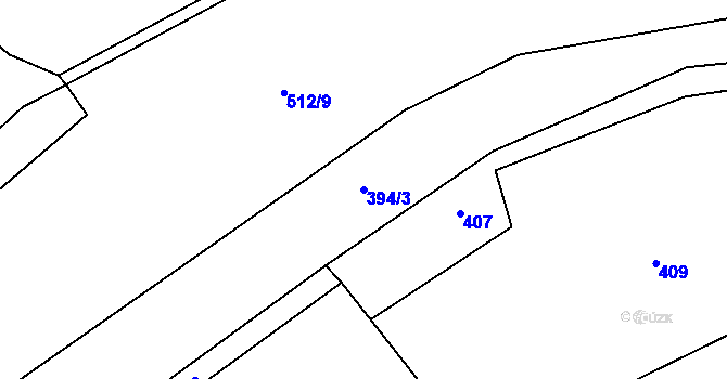 Parcela st. 394/3 v KÚ Zahořany u Litoměřic, Katastrální mapa