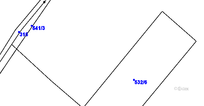 Parcela st. 532/4 v KÚ Zahořany u Litoměřic, Katastrální mapa