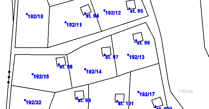 Parcela st. 97 v KÚ Dolní Novosedly, Katastrální mapa