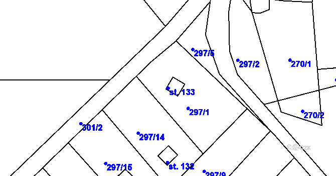 Parcela st. 133 v KÚ Dolní Novosedly, Katastrální mapa