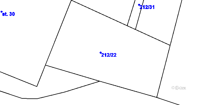 Parcela st. 212/22 v KÚ Dolní Novosedly, Katastrální mapa