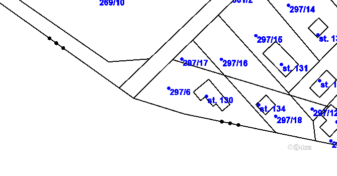 Parcela st. 297/6 v KÚ Dolní Novosedly, Katastrální mapa