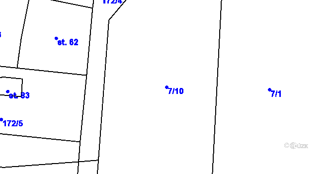Parcela st. 7/10 v KÚ Dolní Novosedly, Katastrální mapa