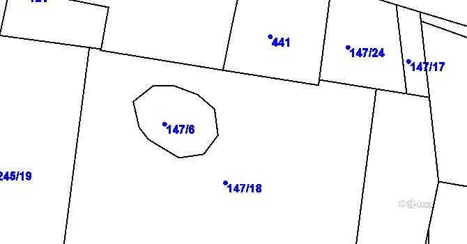 Parcela st. 147/7 v KÚ Svatonice, Katastrální mapa