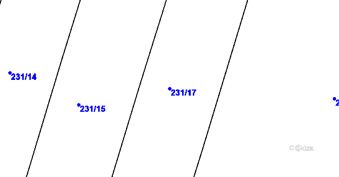 Parcela st. 231/17 v KÚ Svatonice, Katastrální mapa