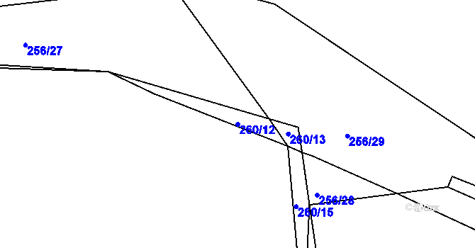 Parcela st. 260/12 v KÚ Svatonice, Katastrální mapa