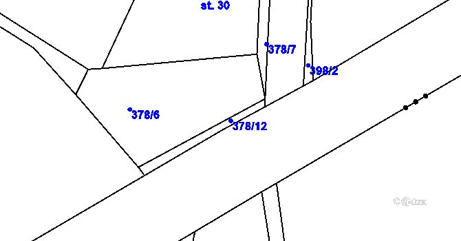 Parcela st. 378/12 v KÚ Svatonice, Katastrální mapa