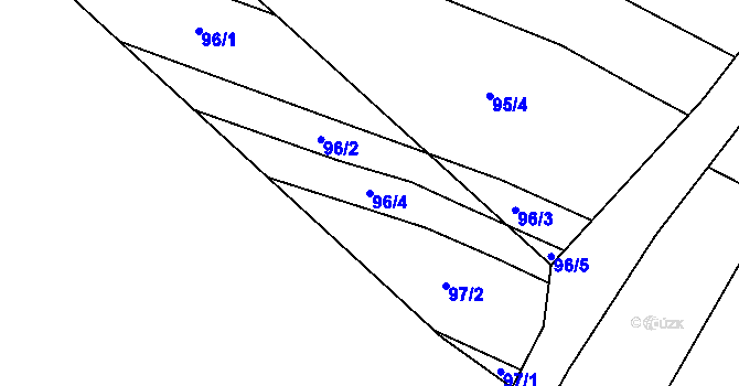 Parcela st. 96/4 v KÚ Záhoří u Bechyně, Katastrální mapa