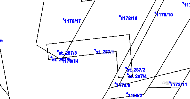 Parcela st. 287/1 v KÚ Smrčí u Semil, Katastrální mapa
