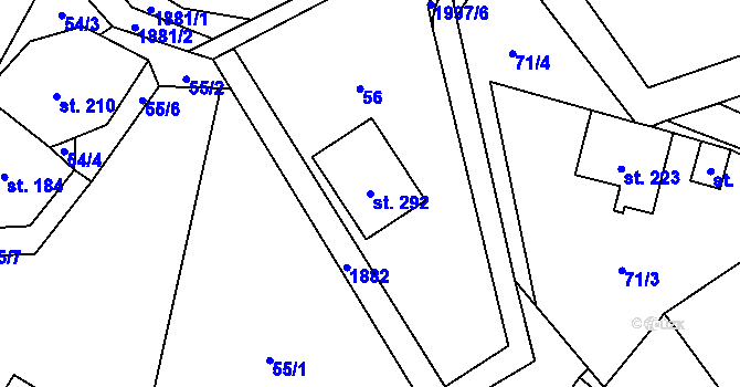 Parcela st. 292 v KÚ Smrčí u Semil, Katastrální mapa