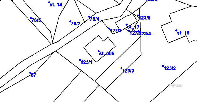 Parcela st. 306 v KÚ Smrčí u Semil, Katastrální mapa
