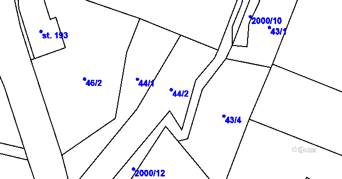 Parcela st. 44/2 v KÚ Smrčí u Semil, Katastrální mapa