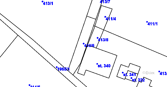 Parcela st. 413/6 v KÚ Smrčí u Semil, Katastrální mapa