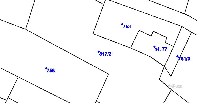 Parcela st. 817/2 v KÚ Smrčí u Semil, Katastrální mapa