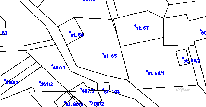 Parcela st. 65 v KÚ Záhoří u Semil, Katastrální mapa