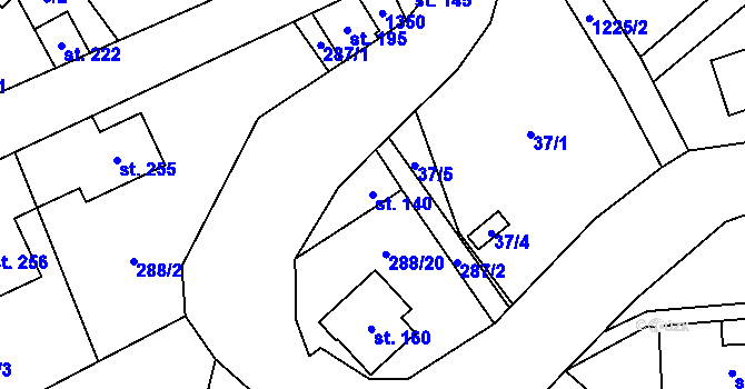 Parcela st. 140 v KÚ Záhoří u Semil, Katastrální mapa