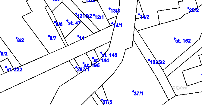 Parcela st. 145 v KÚ Záhoří u Semil, Katastrální mapa