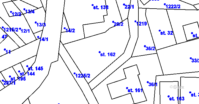 Parcela st. 162 v KÚ Záhoří u Semil, Katastrální mapa