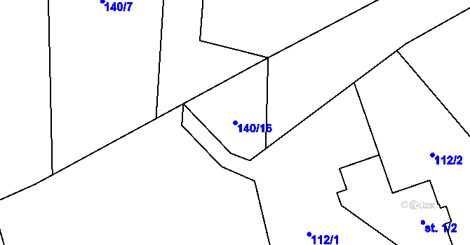 Parcela st. 140/16 v KÚ Záhoří u Semil, Katastrální mapa