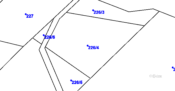 Parcela st. 226/4 v KÚ Záhoří u Semil, Katastrální mapa