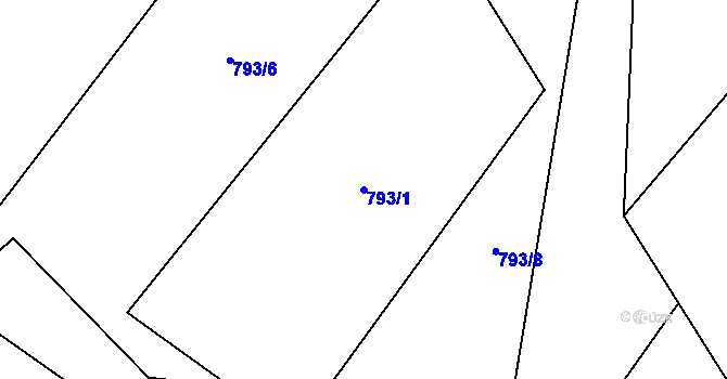 Parcela st. 793/1 v KÚ Záhoří u Semil, Katastrální mapa