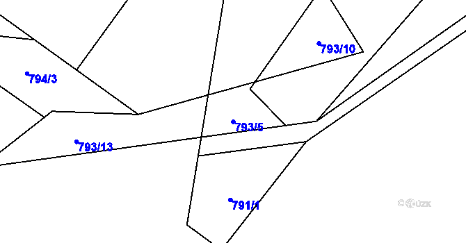 Parcela st. 793/5 v KÚ Záhoří u Semil, Katastrální mapa