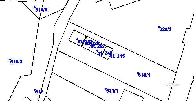 Parcela st. 246 v KÚ Záhoří u Semil, Katastrální mapa