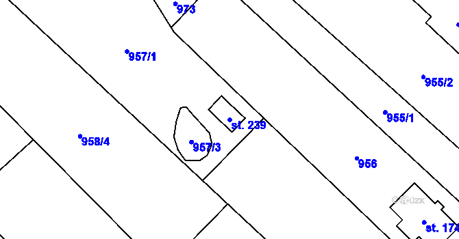 Parcela st. 239 v KÚ Záhoří u Semil, Katastrální mapa