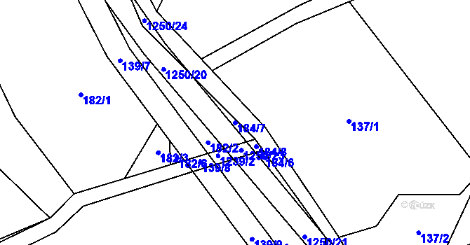 Parcela st. 184/7 v KÚ Záhoří u Semil, Katastrální mapa