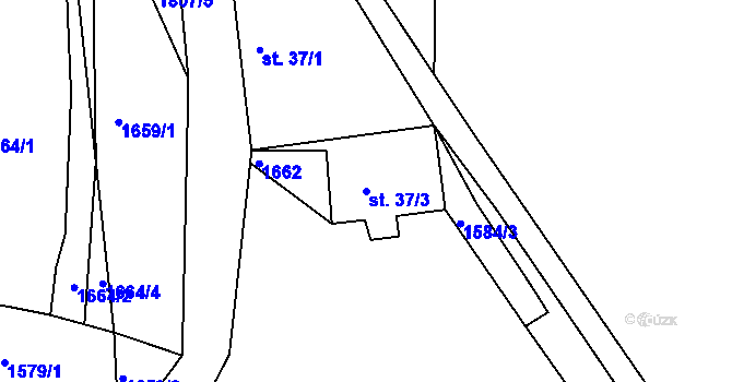 Parcela st. 37/3 v KÚ Zahrádka u Benešova, Katastrální mapa