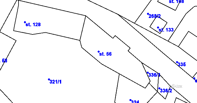 Parcela st. 56 v KÚ Zahrádka u Benešova, Katastrální mapa