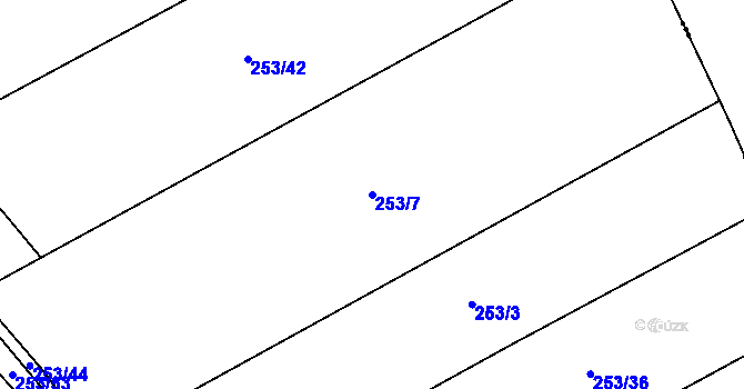 Parcela st. 253/7 v KÚ Zahrádka u Benešova, Katastrální mapa