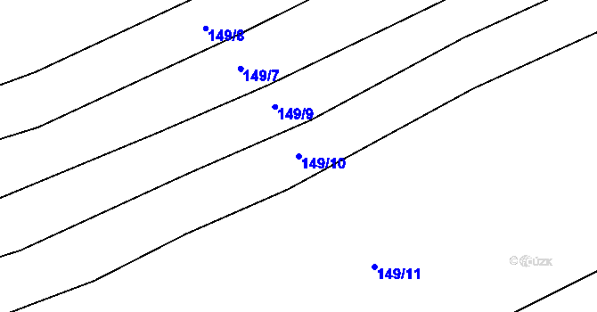 Parcela st. 149/10 v KÚ Hůrky u Zahrádky, Katastrální mapa