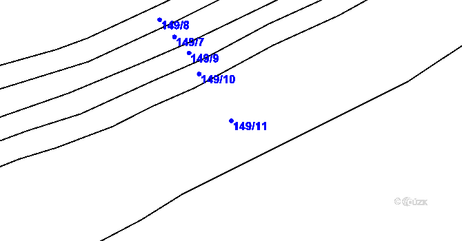 Parcela st. 149/11 v KÚ Hůrky u Zahrádky, Katastrální mapa