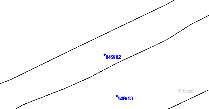 Parcela st. 149/12 v KÚ Hůrky u Zahrádky, Katastrální mapa