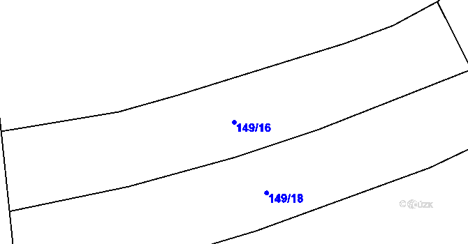 Parcela st. 149/16 v KÚ Hůrky u Zahrádky, Katastrální mapa