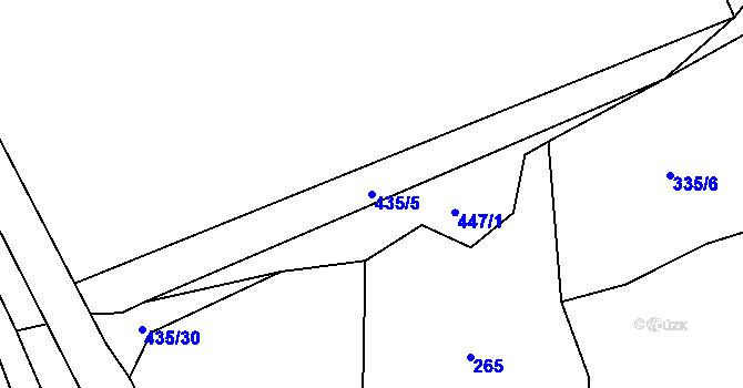 Parcela st. 435/5 v KÚ Hůrky u Zahrádky, Katastrální mapa