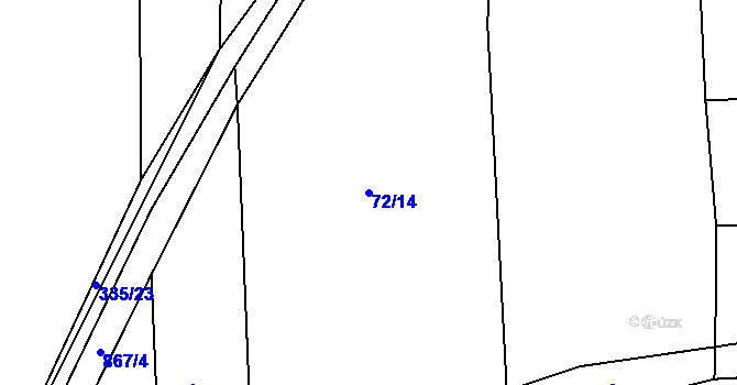 Parcela st. 72/14 v KÚ Zahrádka u Všerub, Katastrální mapa