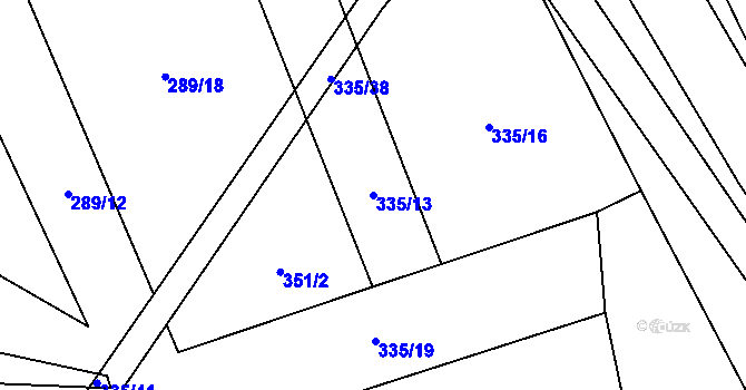 Parcela st. 335/13 v KÚ Zahrádka u Všerub, Katastrální mapa