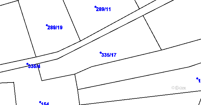 Parcela st. 335/17 v KÚ Zahrádka u Všerub, Katastrální mapa