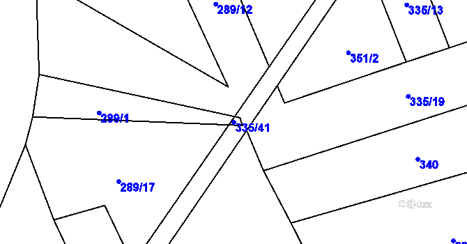 Parcela st. 335/41 v KÚ Zahrádka u Všerub, Katastrální mapa
