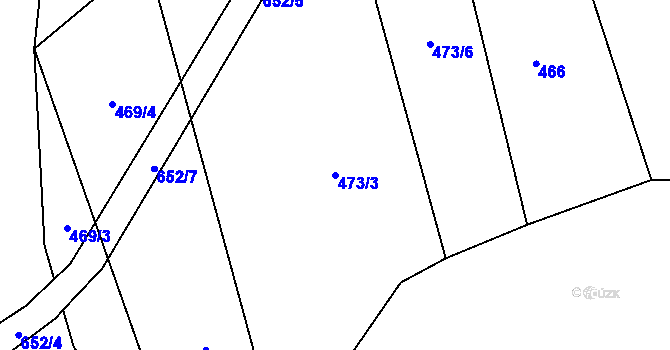 Parcela st. 473/3 v KÚ Zahrádka u Všerub, Katastrální mapa