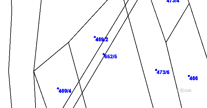 Parcela st. 652/5 v KÚ Zahrádka u Všerub, Katastrální mapa