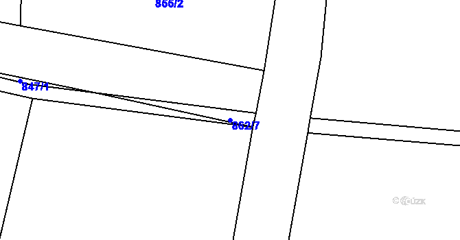 Parcela st. 862/7 v KÚ Zahrádka u Všerub, Katastrální mapa