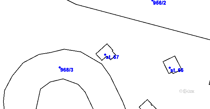 Parcela st. 67 v KÚ Zahrádka na Moravě, Katastrální mapa