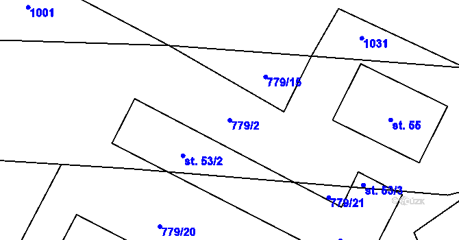 Parcela st. 779/2 v KÚ Zahrádka na Moravě, Katastrální mapa